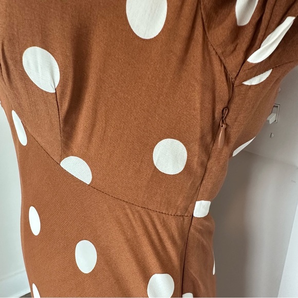 a new day Rust Polka Dot Midi Dress | Size M - Picture 4 of 5